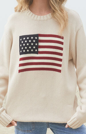 Nico American Flag Crew Neck Sweater image number 2