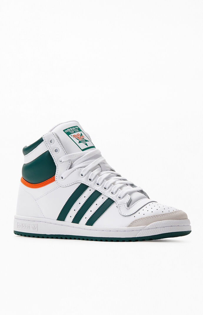 adidas top ten green and white