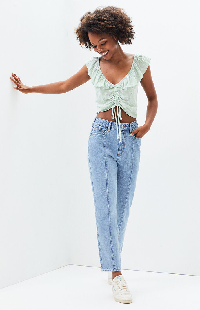 Cinched Front Ruffle Tank Top