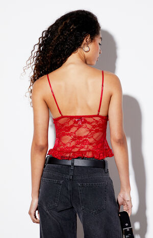 Printed Lace Cami Top image number 3