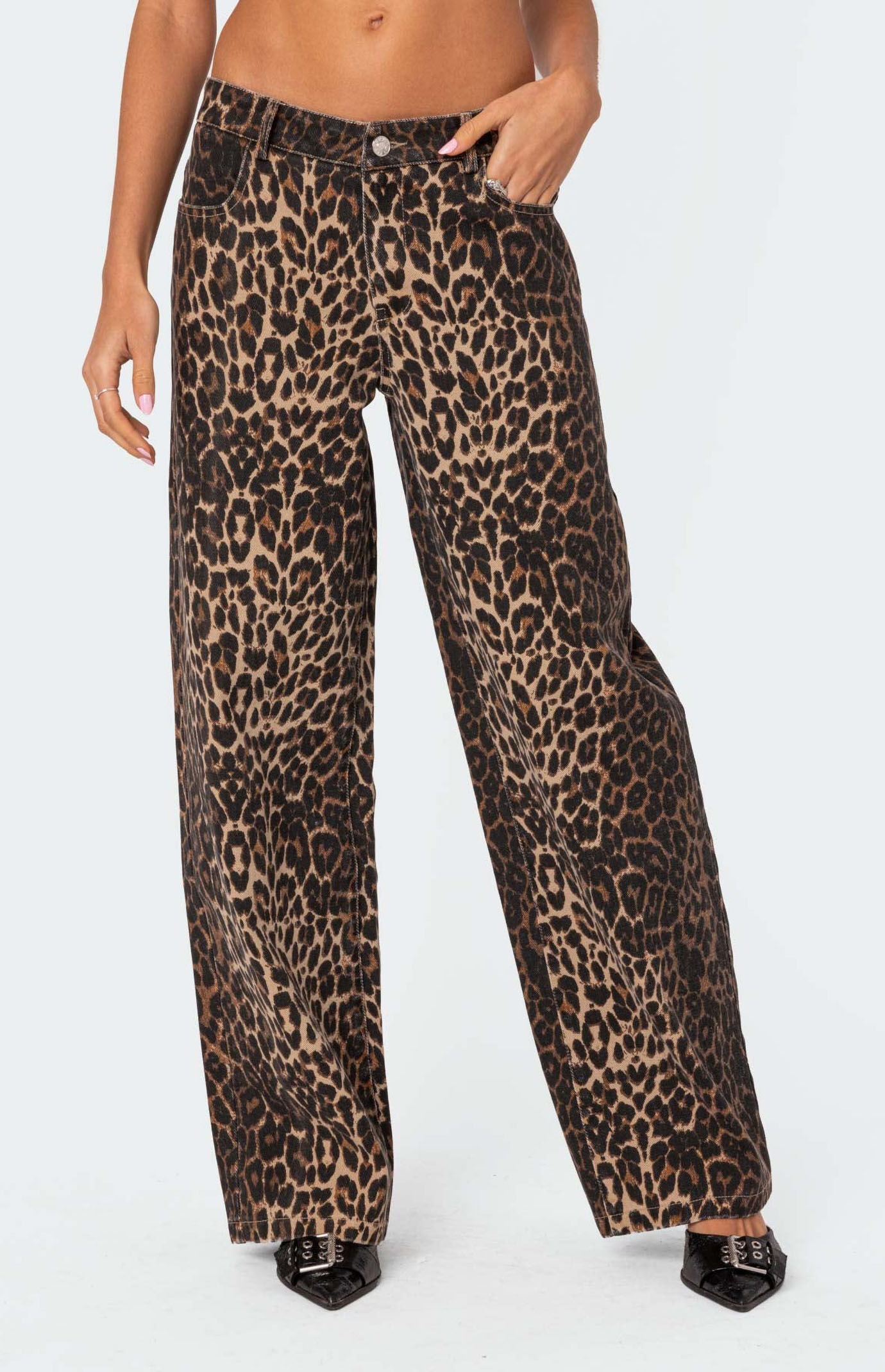 【KOOLOSET】Lazy Leopard Banding Pants Lazy Leopard Banding Pants (2color) - kooloset