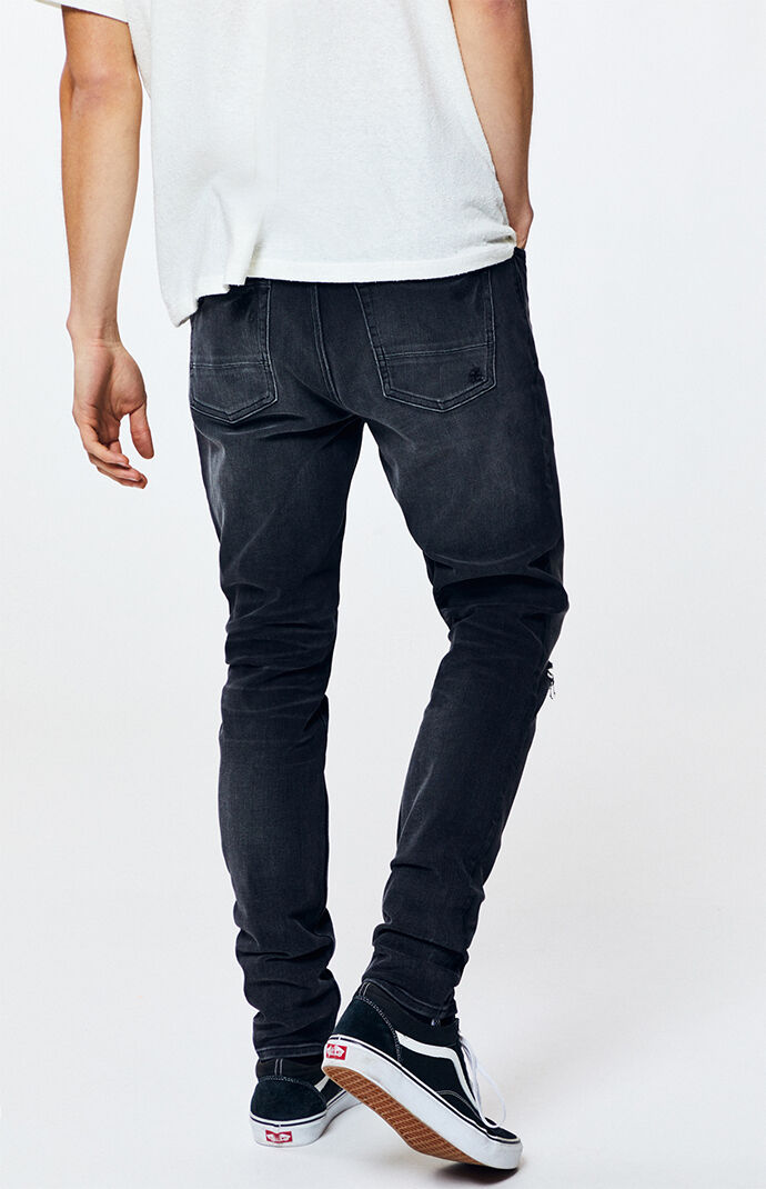 Pacsun stacked skinny side stripe zip store black jeans