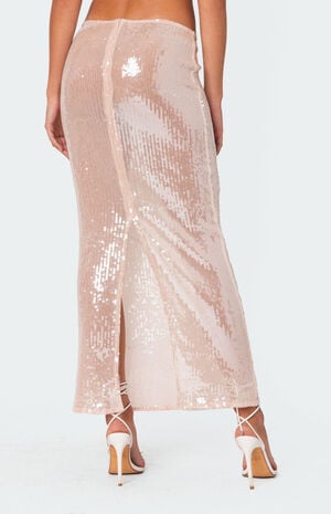 Riki Sheer Sequin Maxi Skirt image number 4