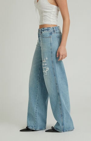 Casey Low Rise Baggy Jeans Ripped Indigo image number 5