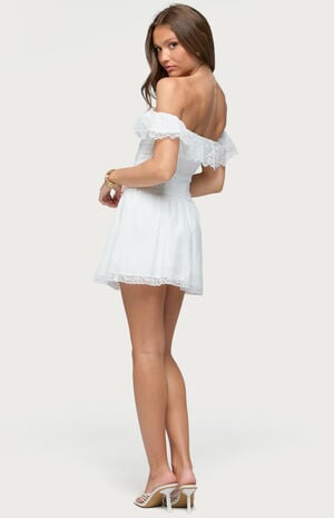 Darah Lace Off-The-Shoulder Mini Dress image number 3