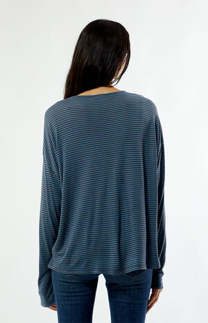 Kasey Striped Cozy Oversized Long Sleeve Top image number 4