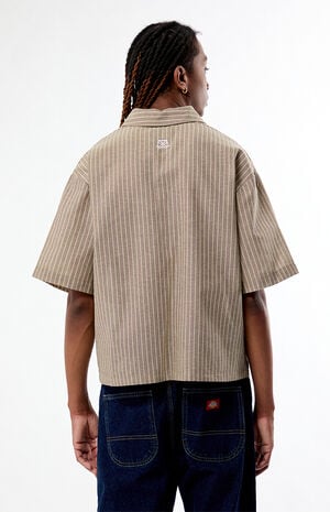 Porto Brown Striped Camp Shirt image number 4