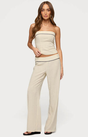 Dorine Contrast Woven Pants image number 4
