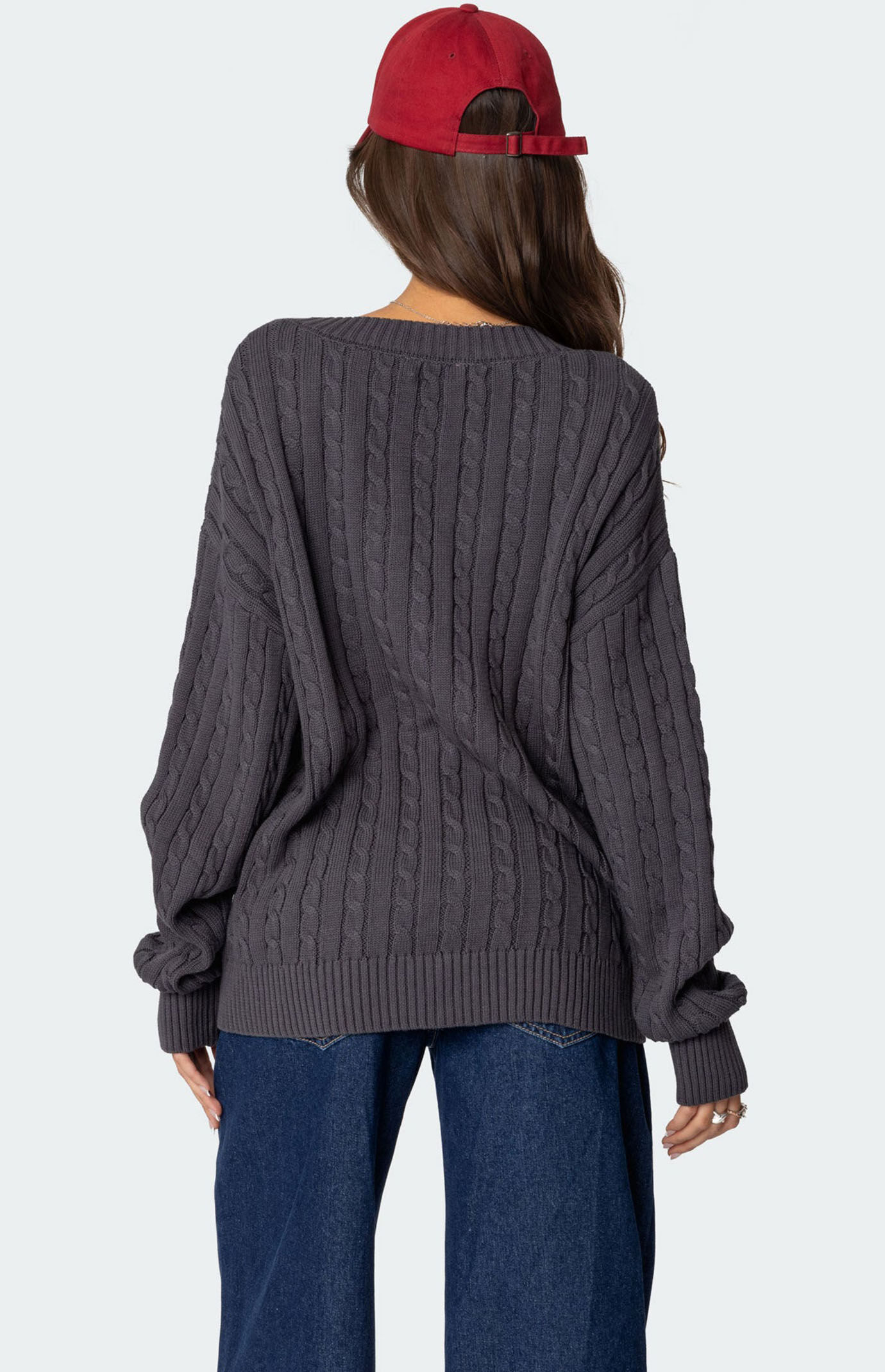Edikted Francine Oversized V Neck Cardigan | Pacsun