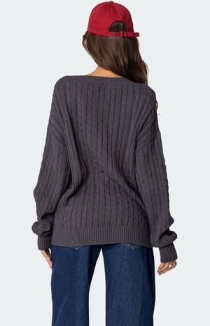 Francine Oversized V Neck Cardigan image number 4