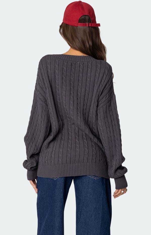 Edikted Francine Oversized V Neck Cardigan