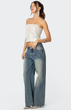 Samara Sequin Strapless Top image number 4