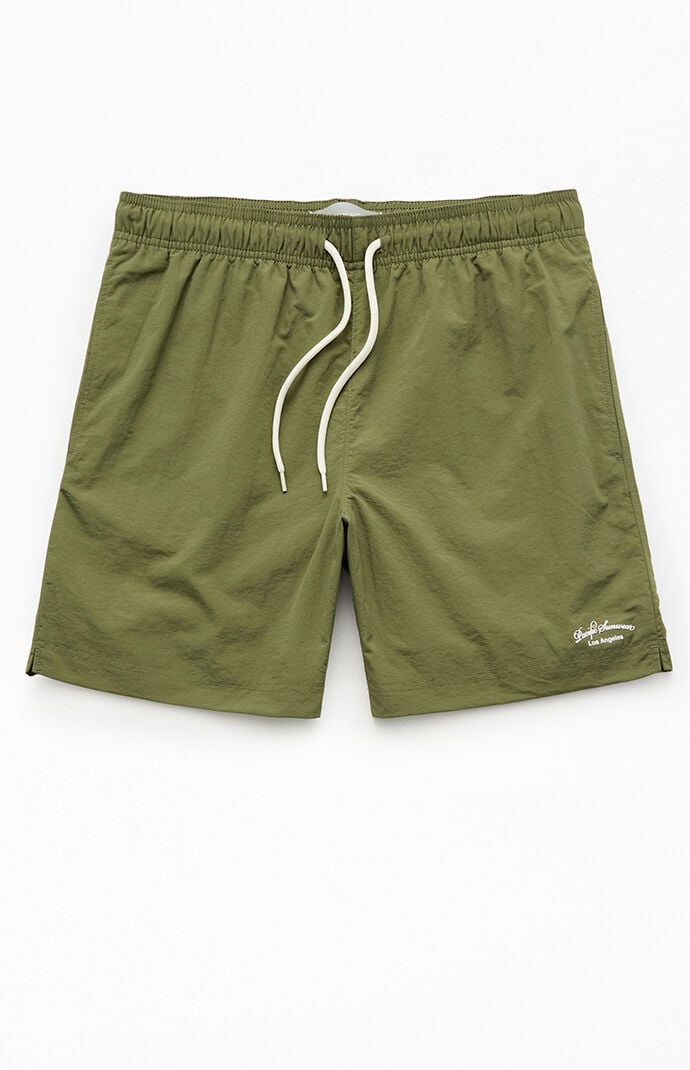 Pacsun Green Collegiate 6.5" Swim Trunks
