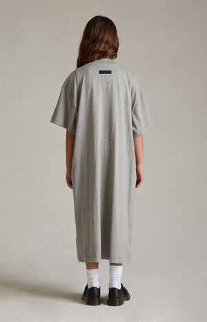 Essentials Light Heather Grey 3/4 Sleeve T-Shirt Dress image number 4
