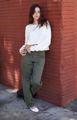 White Wide Neck Sweater image number 3