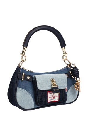 Color Block Denim Shoulder Bag image number 2