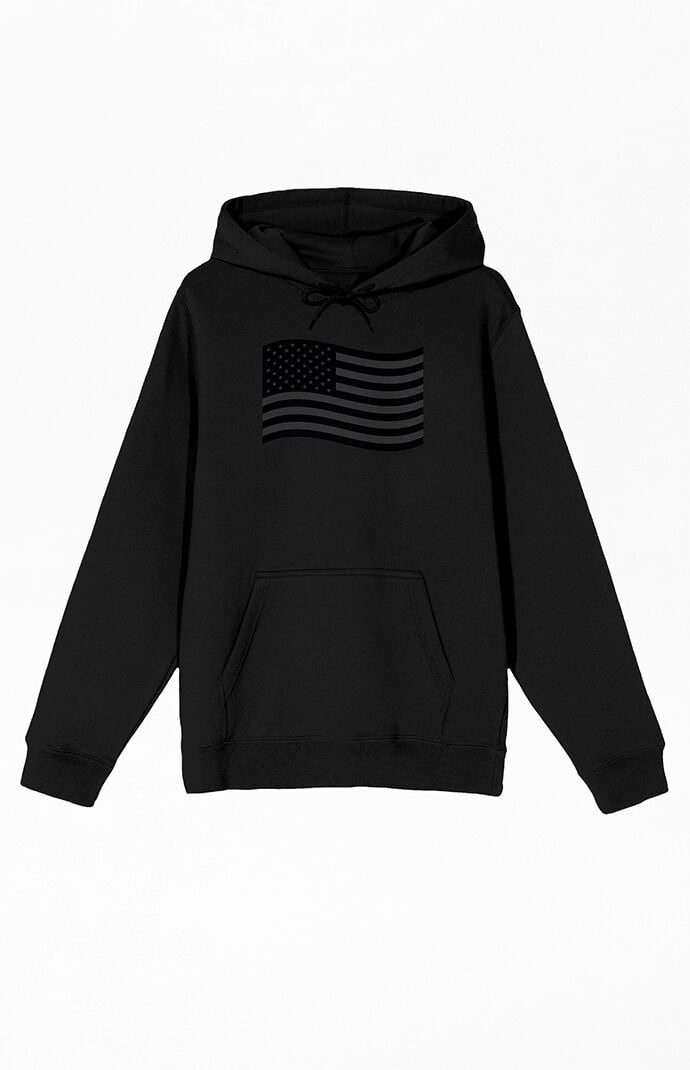 PacSun Dark Wavy American Flag Hoodie