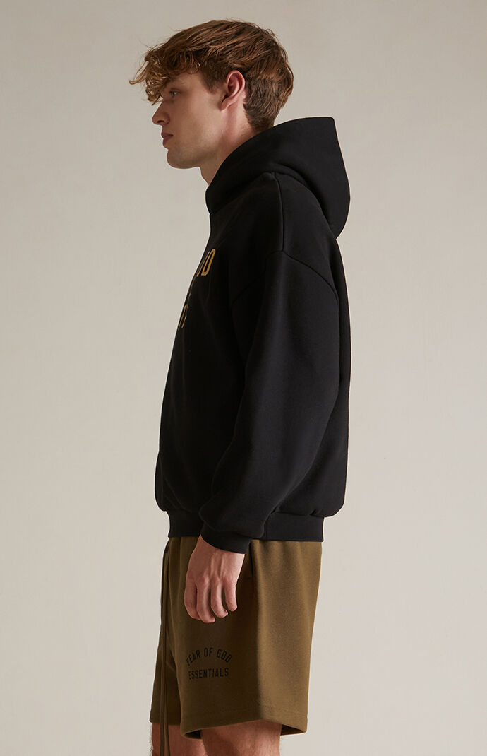 Fear of God Essentials Black Fleece Hoodie | PacSun