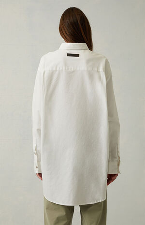 Women's White Oxford Button Down Shirt image number 4