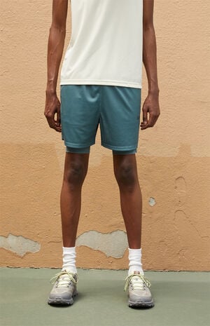Active Green Mesh 2 in 1 Shorts image number 2