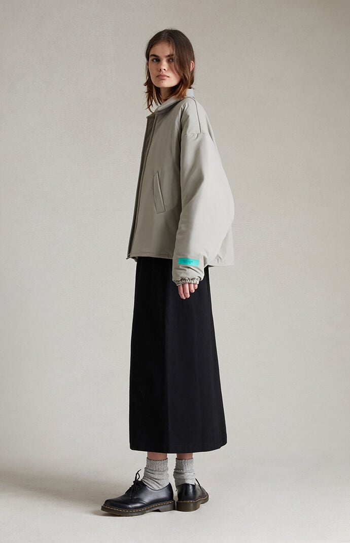 Fear of God Essentials Women s Seal Filled Bomber Jacket PacSun
