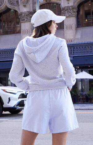 White & Blue Striped Long Boxer Shorts image number 4