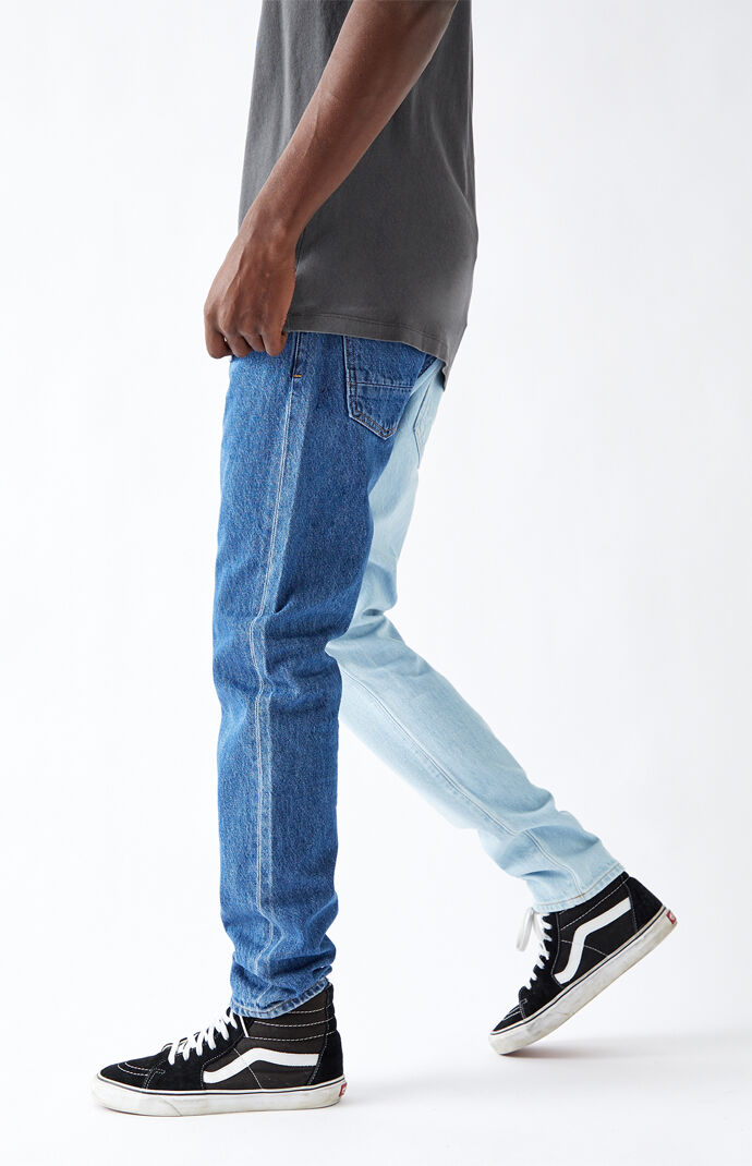 Dual Panel Slim Taper Jeans
