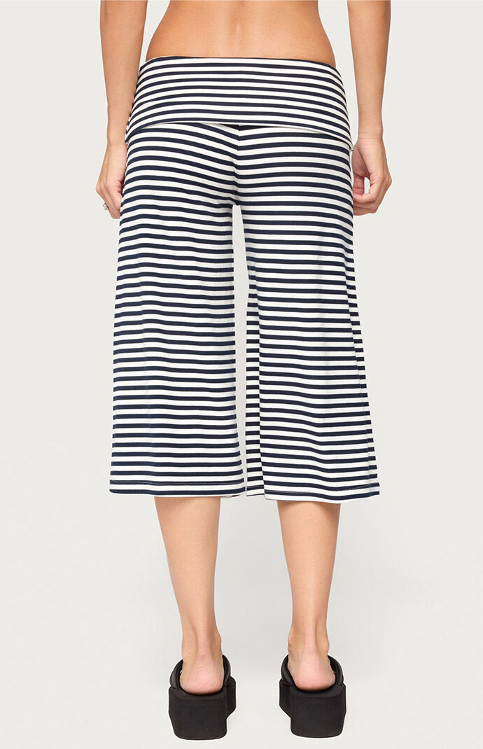 Edikted Kelia Striped Foldover Bermuda Shorts