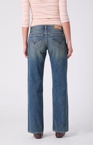 Sammy Ultimate Low Rise Straight Leg Jeans Rhinestone Dark Blue image number 5