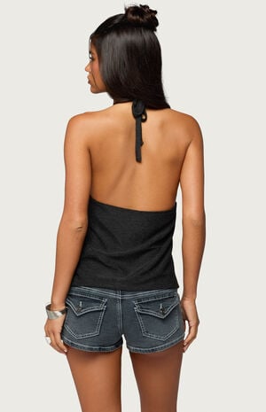 Stasia Sparkly Knit Split Front Top image number 3