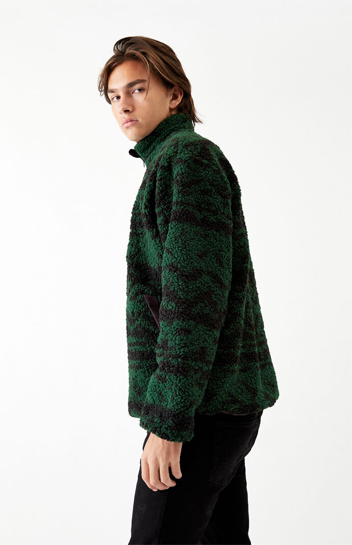 Classics Green Printed Sherpa Pullover