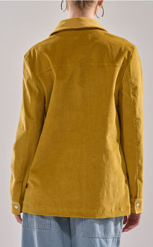 Geraldine Mustard Floral Embroidered Corduroy Jacket image number 4