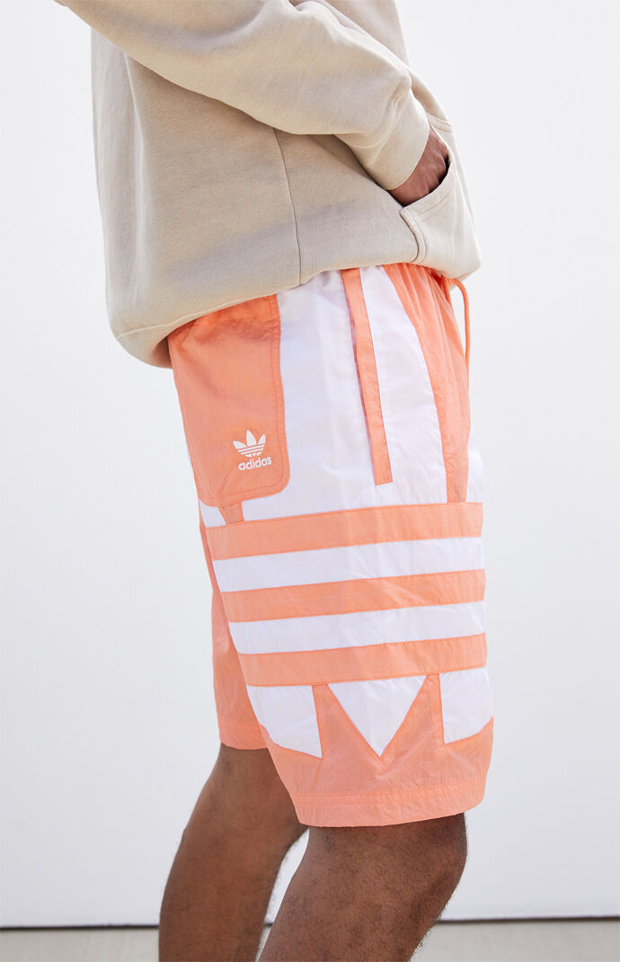 Coral 3-Stripes 16" Swim Trunks