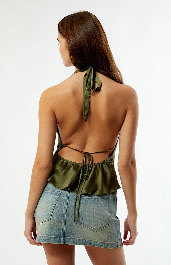 Beverly and Beck Andi Satin Halter Top