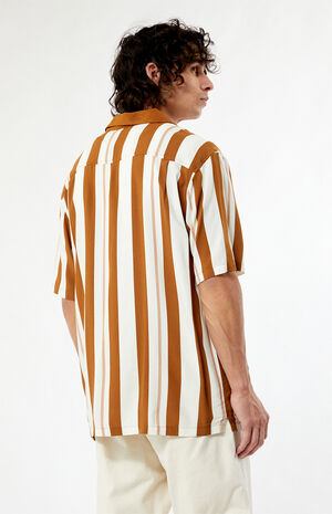 Taupe Stripe Camp Shirt image number 3