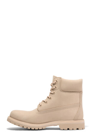 Women's Beige Premium 6inch Waterproof Lace-Up Boots image number 6