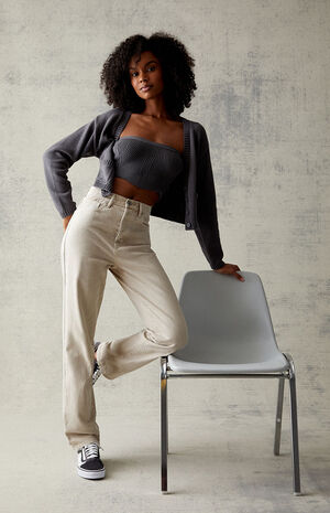 Beige Dad Jeans image number 5