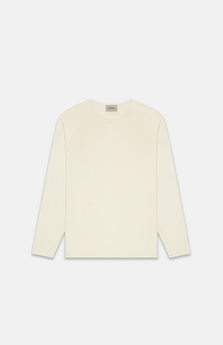 Essentials Cream Thermal Long Sleeve Henley T-Shirt