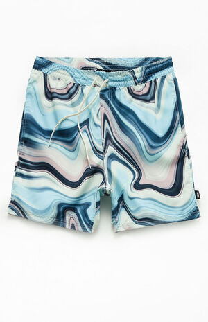 Marble Primary Elastic 17" Swim Trunks image number 1