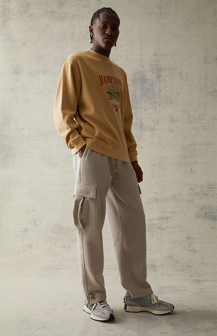 PacSun Fleece Tan Cargo Sweatpants PacSun