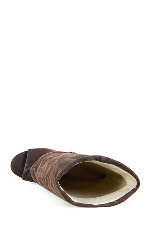 Women's Tinseled Orange Peep Toe Booties image number 4