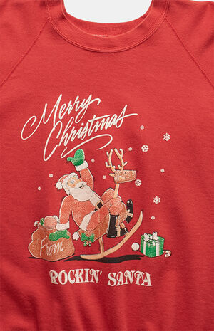 '90s Merry Christmas Rockin' Santa Crew Neck Sweatshirt image number 4