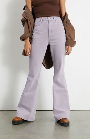 Eco Purple High Waisted Flare Jeans image number 2