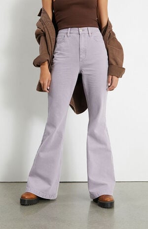 Eco Purple High Waisted Flare Jeans image number 2