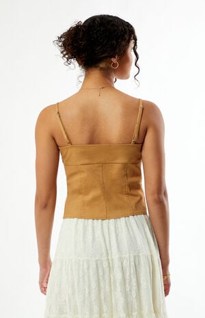 Liz Twill Lace-Up Tank Top image number 5