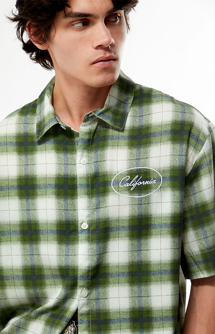Pacsun Dirt Green Woven Camp Shirt