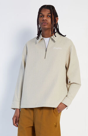 By PacSun Waffle Weave Half Zip Sweatshirt image number 1