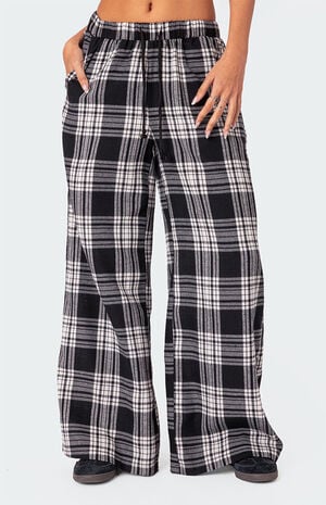 Lounge Around Plaid Wide Leg Pants image number 3