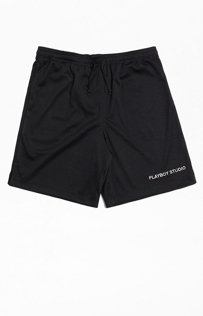 ★codegraphy★ SUNSHINE PARADISE Mesh Shorts Black CBDUUTT00 Playboy By PacSun Head Shot Mesh Shorts | PacSun
