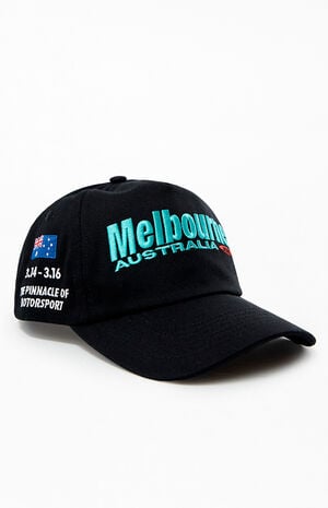 x PacSun Black Melbourne Australia Southern Land Twill Snapback Hat image number 1